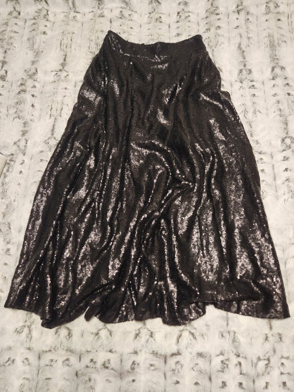 The Limited Sequin Skirt Women’s Medium Black Metallic Stretch Party Holiday